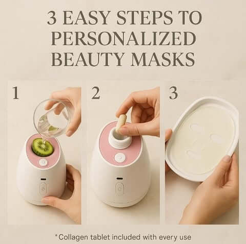 Three simple steps to create personalized beauty masks with the Premium Mask Maker Machine.