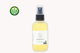 Massage drops with CBD and eucalyptus oil in a spray bottle, labeled THC free for soothing self-care.