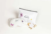 Lavender eye mask and beauty pouch in a luxury gift box, perfect for self-care and relaxation.