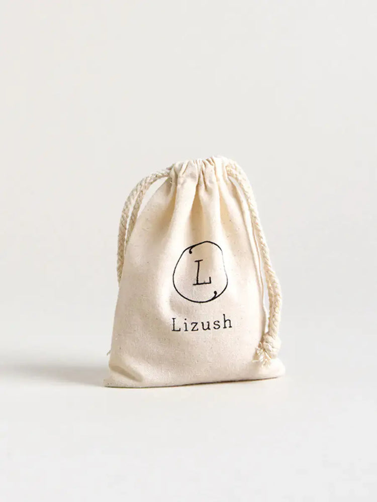 Natural cotton drawstring bag with &